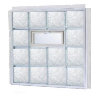 TAFCO WINDOWS NailUp2 23 7/8 in. x 23 7/8 in. x 3 1/4 in. Vented Ice Pattern Replacement Glass Block Window NU2 169V I