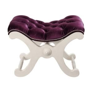 HomeSullivan Tabitha Purple Velvet Tufted Vanity Bench DISCONTINUED 40985C791S(3A)