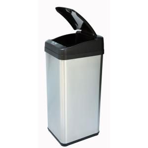 iTouchless 13 gal. Square Extra Wide Lid Opening Stainless Steel Touchless Trash Can MX IT13MX