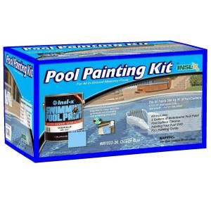 Insl X Waterborne 1 gal. Ocean Blue Swimming Pool Paint Kit with Cleaner and Instructional DVD WR1023G99 2K