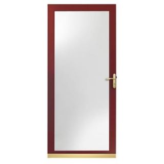 Andersen 4000 Series 36 in. Wineberry Full View Laminated Glass Storm Door with Brass Hardware HD4FVL 36WB