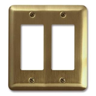 Amerelle Steel 2 Decorator Wall Plate   Brushed Brass 154RR