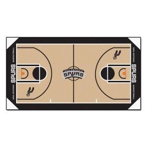 FANMATS San Antonio Spurs 2 ft. 6 in. x 4 ft. 6 in. NBA Large Court Runner 9402