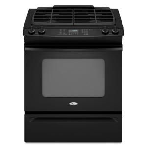 Whirlpool Gold 4.5 cu. ft. Slide In Gas Range with Self Cleaning Convection Oven in Black GW399LXUB
