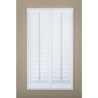 Hampton Bay Plantation 3 1/2 in. Louver White Real Wood Interior Shutter (Price Varies by Size) 3W3849