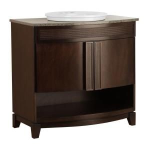 Foremost Fiji 31 in. Vanity in Java with Granite Vanity Top in Glacier Blue and Sink in White DISCONTINUED FIJA3122OS