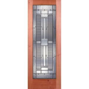 Feather River Doors Preston Patina Woodgrain 1 Lite Unfinished Mahogany Interior Door Slab MM15012868P280