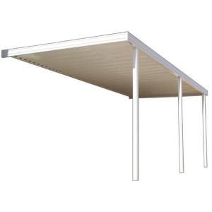 Classic 20 ft. x 10 ft. Aluminum Attached Solid Patio Cover with 2 Posts (10 lb. Live Load) 1251006701020