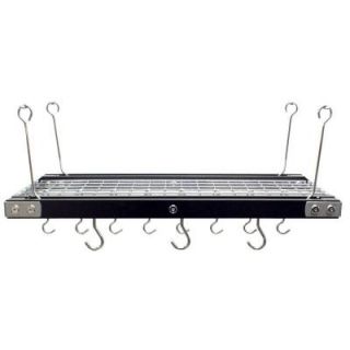 27.4 in. x 14 in. x 2.2 in. Hanging Pot Rack in Stainless Steel CW6007