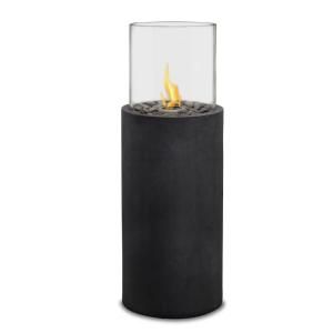 Real Flame Modesto 38 in. Gel Fuel Fire Column in Black Slate DISCONTINUED 803