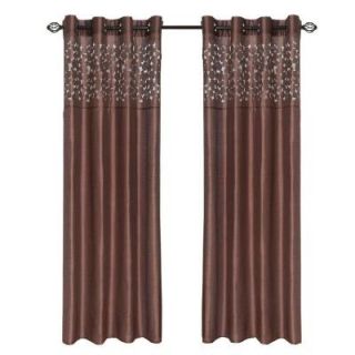 Lavish Home Chocolate Karla Laser Cut Grommet Curtain Panel, 84 in. Length 63 84T847 C