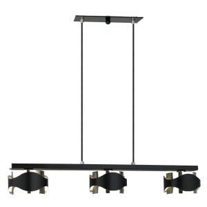 Eglo Catwalk 3 Light 59 in. Hanging Chrome and Black Island Light 20108A