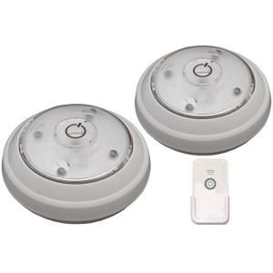 Rite Lite 5 LED White Puck Light with Remote (2 Pack) LPL622WRC