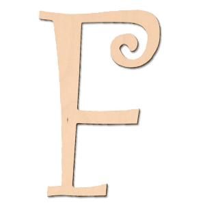 Design Craft MIllworks 8 in. Baltic Birch Curly Wood Letter (F) 47005