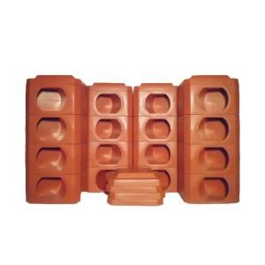 Border Blocks 8 Point Octagon 2 Landscaping Timbers High Terra Cotta Blocks and Covers (24 pieces) OCT2DTC