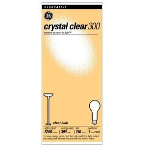 GE 300 Watt Incandescent PS25 Crystal Clear Light Bulb 300M TP6