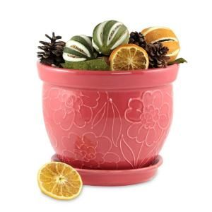 Norcal Pottery 8.75 in. Ceramic Pomelo Zinnia Bell Planter 100507809