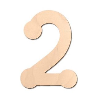 Design Craft MIllworks 8 in. Baltic Birch Bubble Wood Number (2) 47064