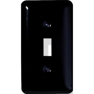 Amerelle Steel 1 Toggle Wall Plate   Black 935TBK