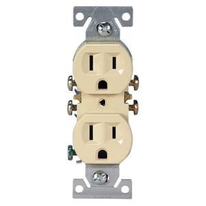 Cooper Wiring Devices 15 Amp Duplex Electrical Outlet   Ivory 270V L