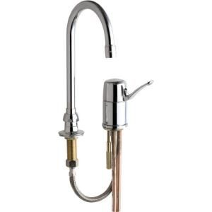Chicago Faucets 1 Handle High Arc Bathroom Faucet in Chrome with 5 1/4 in. Rigid/Swing Gooseneck Spout 2302 ABCP