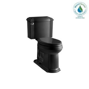 KOHLER Devonshire Comfort Height 2 piece 1.28 GPF Elongated Toilet with AquaPiston Flush Technology in Black Black K 3837 7