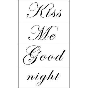Snap 8.56 in. x 19.88 in. Grey Kiss Me Good Night 4 Sheet Wall Decal WC1286305