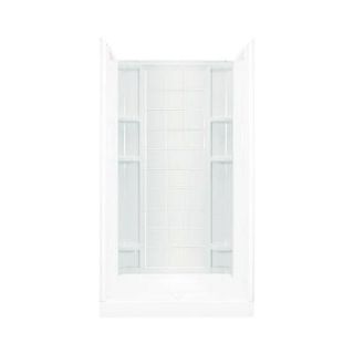 Sterling Plumbing Ensemble 42 in. x 42 in. x 72 1/2 in. One Piece Direct to Stud Shower Wall in White 72112100 0