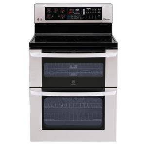 LG Electronics 6.7 cu. ft. Double Oven Electric Range with EasyClean Self Cleaning Convection in Lower Oven in Stainless Steel LDE3037ST