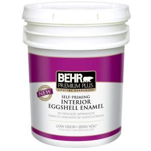 BEHR Premium Plus 5 gal. Ultra Pure White Eggshell Enamel Zero VOC Interior Paint 205005