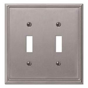 Creative Accents Metro Line 2 Toggle Wall Plate   Brushed Nickel 3102BN