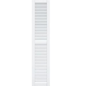 Winworks Wood Composite 15 in. x 72 in. Louvered Shutters Pair #631 White 41572631
