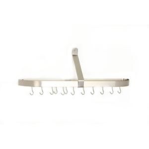 36 in. x 9 in. x 10.75 in. Satin Nickel Wall Pot Rack with 12 Hooks 121SN