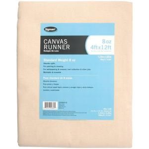 Sigman 3 ft. 9 in. x 11 ft. 9 in., 8 oz. Canvas Drop Cloth Runner CD080412