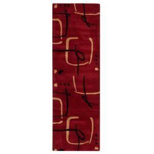 Home Decorators Collection Fragment Red 2 ft. 6 in. x 8 ft. Runner 0598860110