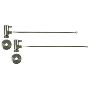 3/8 in. O.D x 20 in. Brass Rigid Lavatory Supply Lines with Lever Handle Shutoff Valves in Polished Nickel I305 PN