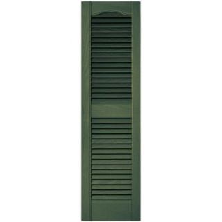 Builders Edge 12 in. x 43 in. Louvered Vinyl Exterior Shutters Pair in #283 Moss 010120043283