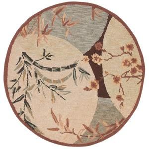 Home Decorators Collection MandarIn Brown and Blue 3 ft. Round Area Rug 4079070380