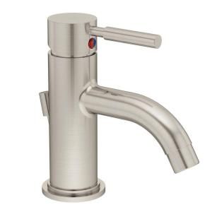Sereno Single Hole 1 Handle Mid Arc Bathroom Faucet in Satin Nickel (Valve not included) SLS 4312 STN