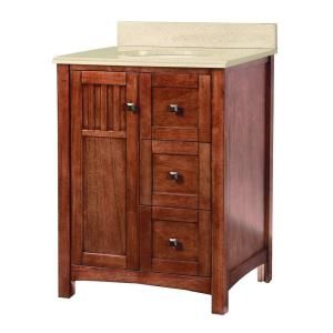Foremost Knoxville 25 in. W x 22 in. D Vanity in Nutmeg with Colorpoint Vanity Top in Maui KNCACM2522D