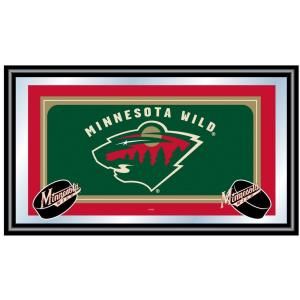 Trademark NHL Minnesota Wild Logo 15 in. x 26 in. Black Wood Framed Mirror NHL1525 MW