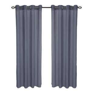 Lavish Home Blue Olivia Jacquard Grommet Curtain Panel, 108 in. Length 63 108T938 BLU