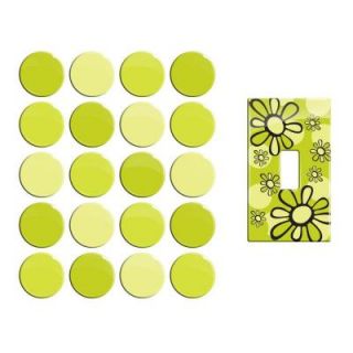 Smart Tiles 1.3 Diameter Lime Peel and Stick Deco Dots with 1 Light Wall Plate Cover (40 Pack) DISCONTINUED TK611