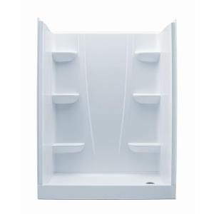 Aquatic A2 30 in. x 60 in. x 76 in. Shower Stall in White 6030CSL AW