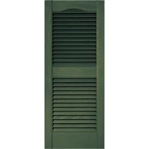 Builders Edge 15 in. x 36 in. Louvered Shutters Pair in #283 Moss 010140036283