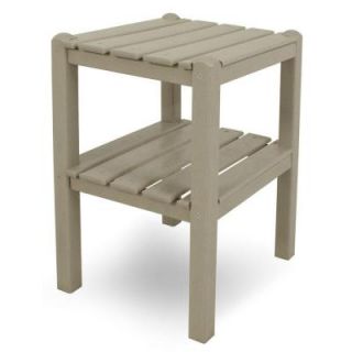 POLYWOOD Sand 2 Shelf Patio Side Table TWSTSA