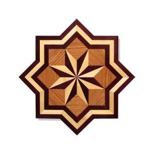 PID Floors Star Medallion Unfinished Decorative Wood Floor Inlay MS001   5 in. x 3 in. Take Home Sample MS001S