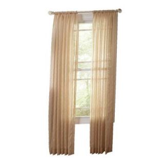 Martha Stewart Living Brown Alpaca Sheer Stripe Rod Pocket Curtain, 108 in. Length 1617942