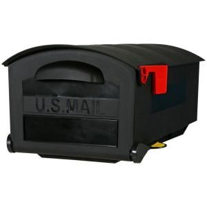 Gibraltar Mailboxes Rubbermaid Roughneck Plastic Post Mount Mailbox in Black MB515B01