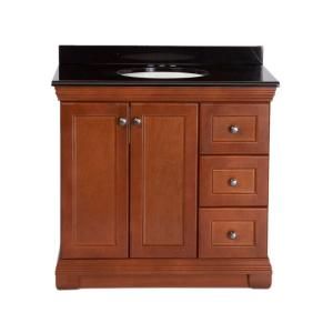 St. Paul Brentwood 36 in. Vanity in Amber with 37 in. Colorpoint Vanity Top in Black BRSD36BLP2COM AM